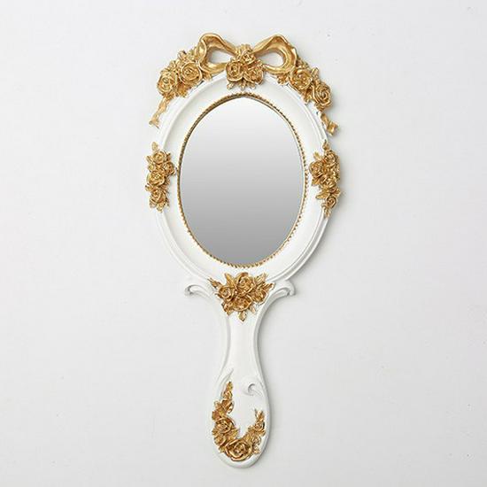 European American Retro Gold Embossed Hollow Wall Mirror Frame