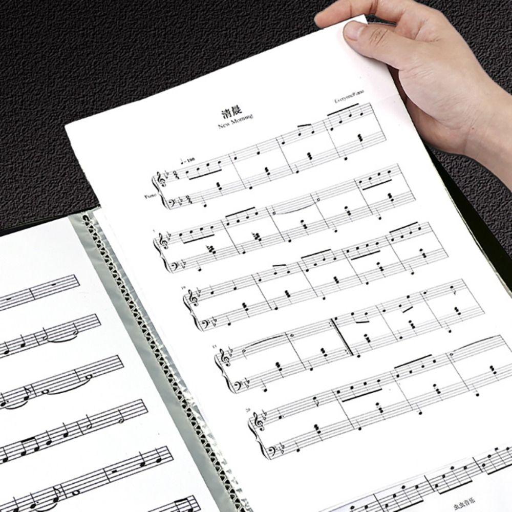 1 ks A4 kniha pro ukládání notových zápisů, antireflexní, organizér na piano, kytaru, pořadač na dokumenty pro hudebníky