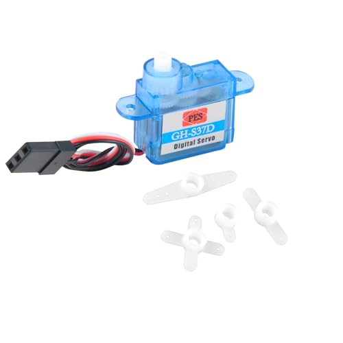 RCmall 5pcs Ultra-Lightweight 3.7g Digital Servo GH-S37D Micro Mini Servo with Servo Tester for Controlling Aircraft and Flying Boat Direction