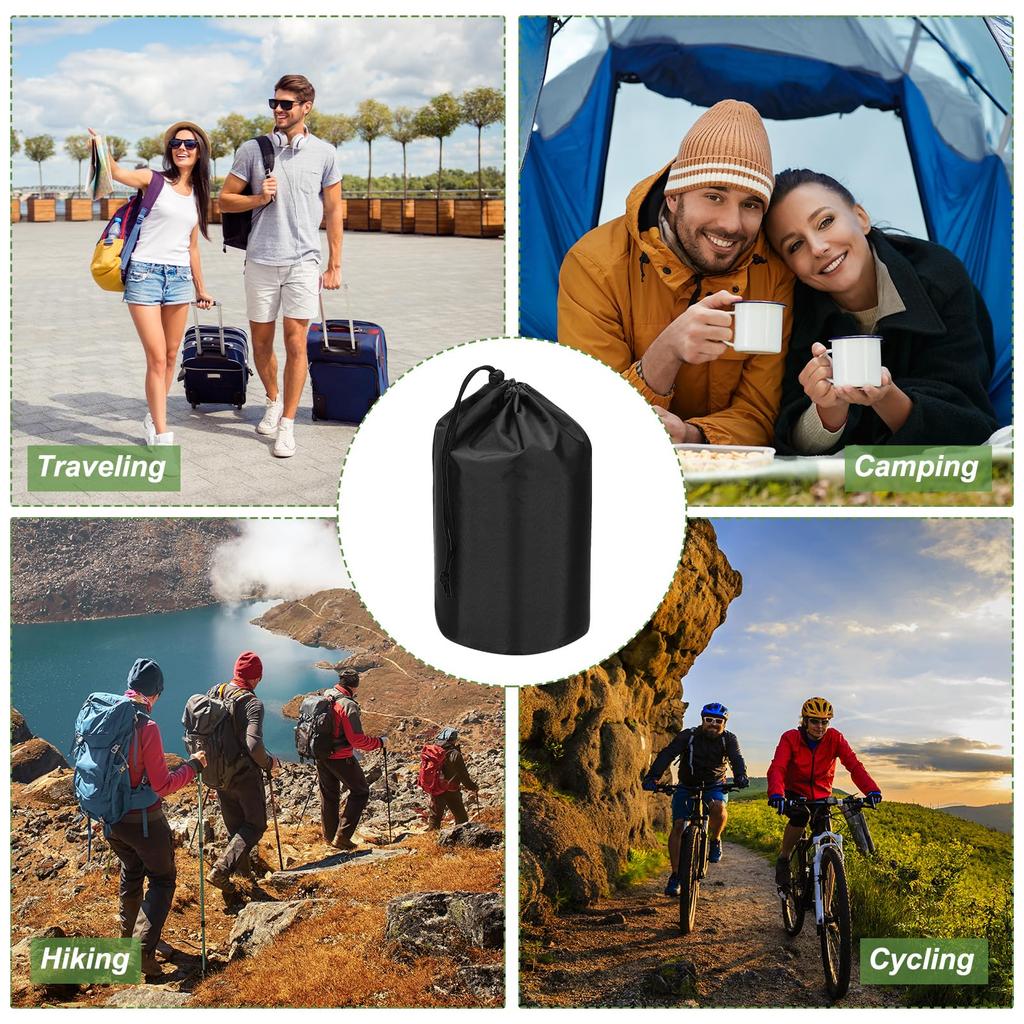 PATIKIL Set of 2 Stuff 13 x Storage Bag for Hot Black Bags, 25cm, Waterproof, Lightweight, Drawstring, Hiking, Fishing, Beach, Swimming, Springs,