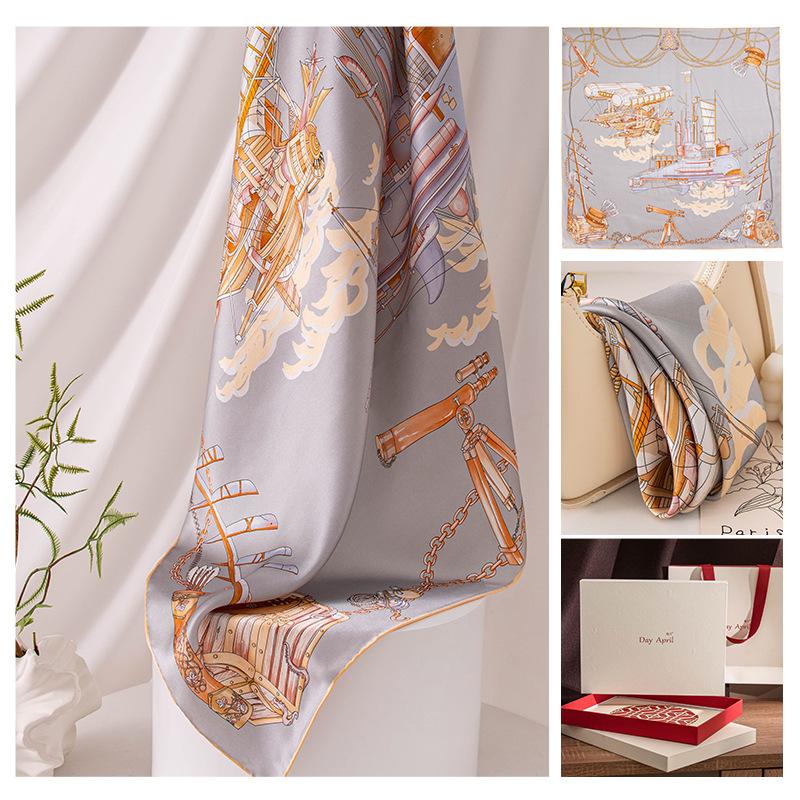 Summer new mulberry silk silk scarf women's outer scarf shawl square scarf versatile cross-border