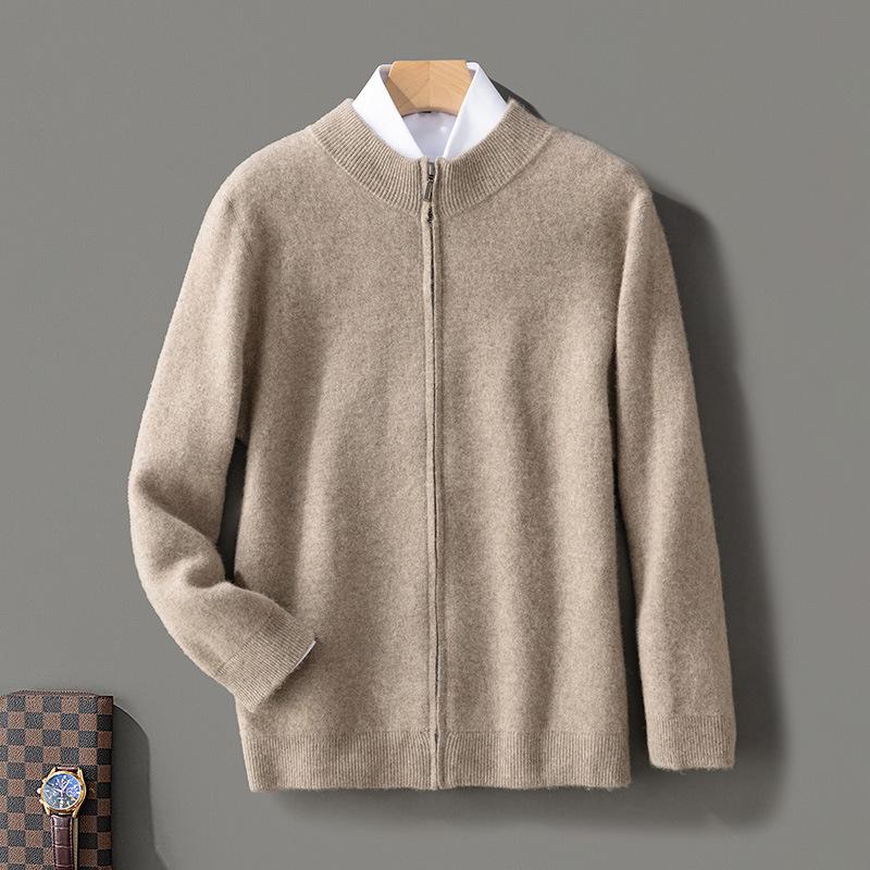 

Men s Wool Round Neck Cardigan - Autumn/Winter Business Casual Knit Sweater Small