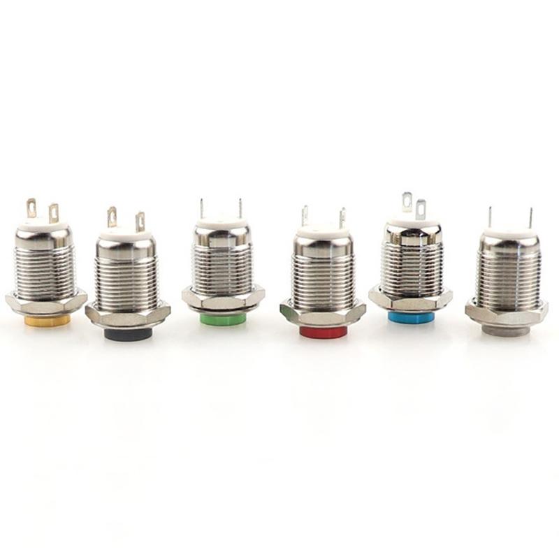 1pc 12 MM Self-locking Metal Push Button Switch Reset Start Stop Round High Normally Open/Normally Closed Head