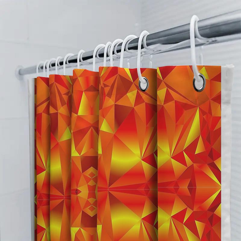 Geometric Shower Curtain Modern Abstract Art Bathroom Decor Waterproof Liner Farmhouse Pattern Backdrop Washable Extra Long