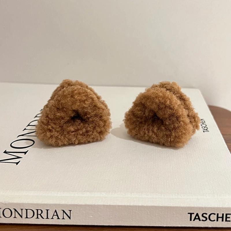 2Pcs Plush Cat Ears Shape Hair Clips Women Sweet Cute Beige Duck Beak Clip Hairpin Fashion Girls Headwear Hair Accessories