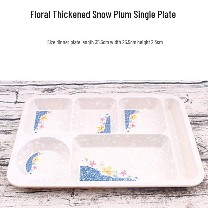 Commercial Rectangular Melamine Divided Meal Tray