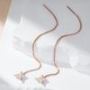 Shiny Natural Zircon Ear Wire Earrings For Women Luxury  Rose Gold Color Modern Wedding Party Daily Fine Jewelry