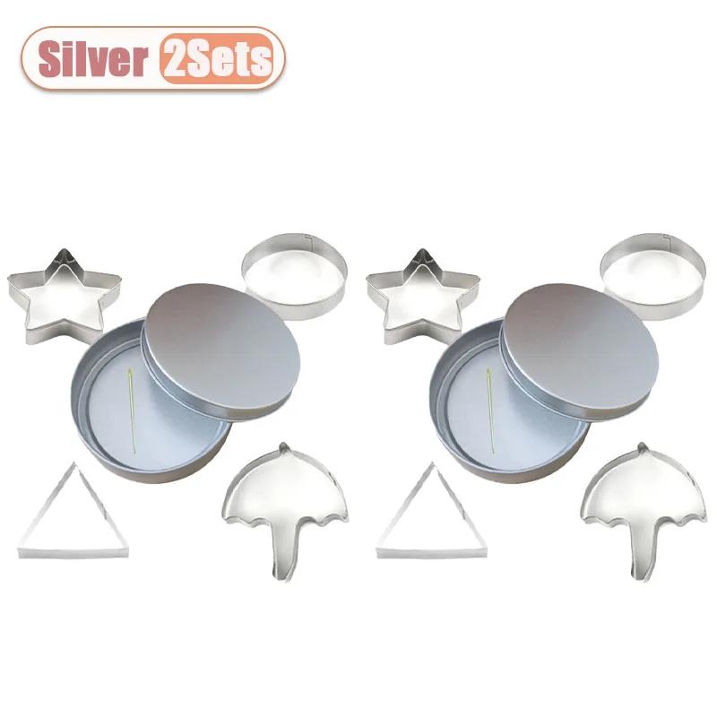 1-10Sets Stainless Steel Spot Sugar Cookie Molds Sugar Cookie Making Tools Set Umbrella Star Triangle Baking Bakery Accessories