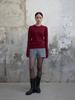 THE BOONDOCK SAINTS Round Neck Wool Kint Top Crimson