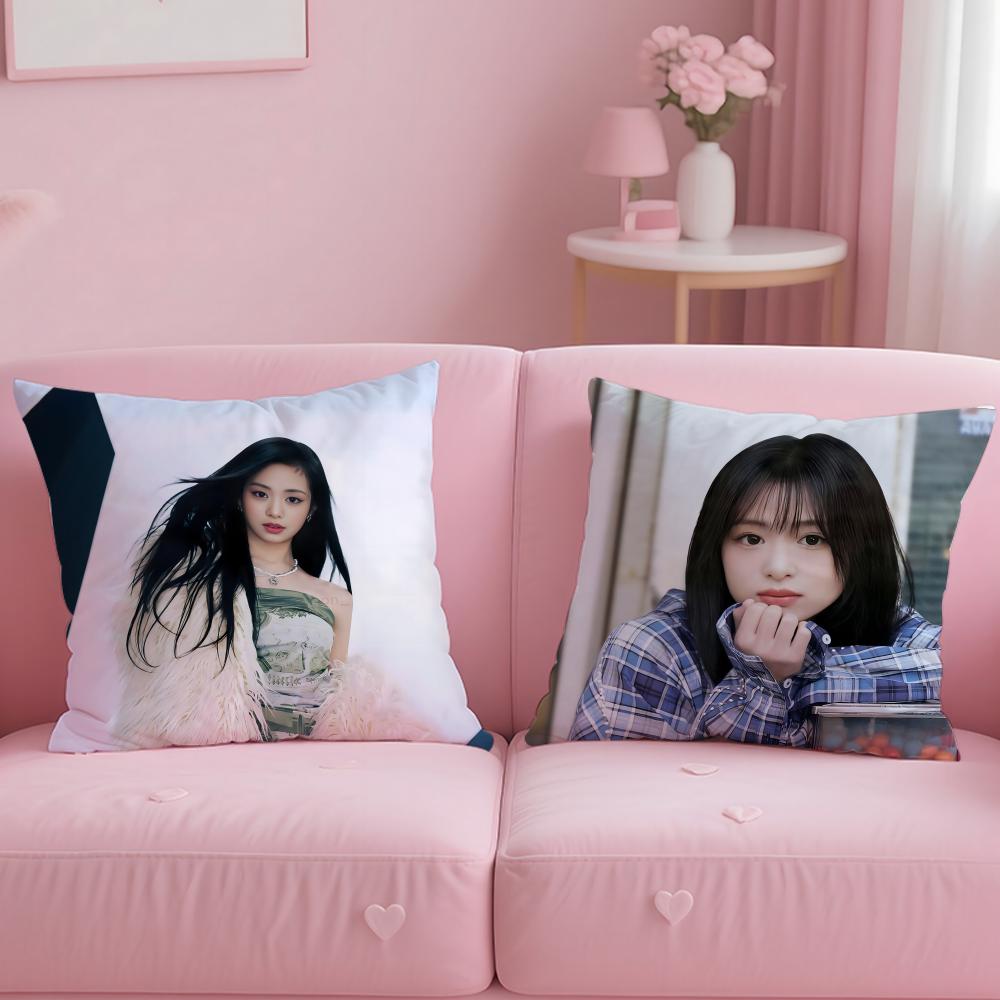 popular idol Ahyeon Cushion Cover Soft EasyWash Pillow Case Versatile for Couch Bed Travel and Office