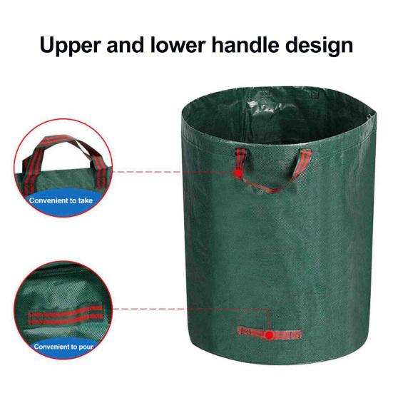 Garden Garbage Bag Waterproof Leaf Sack Large Capacity Reusable Leaf Collection Bag for Garden Yard Waste Debris Storage