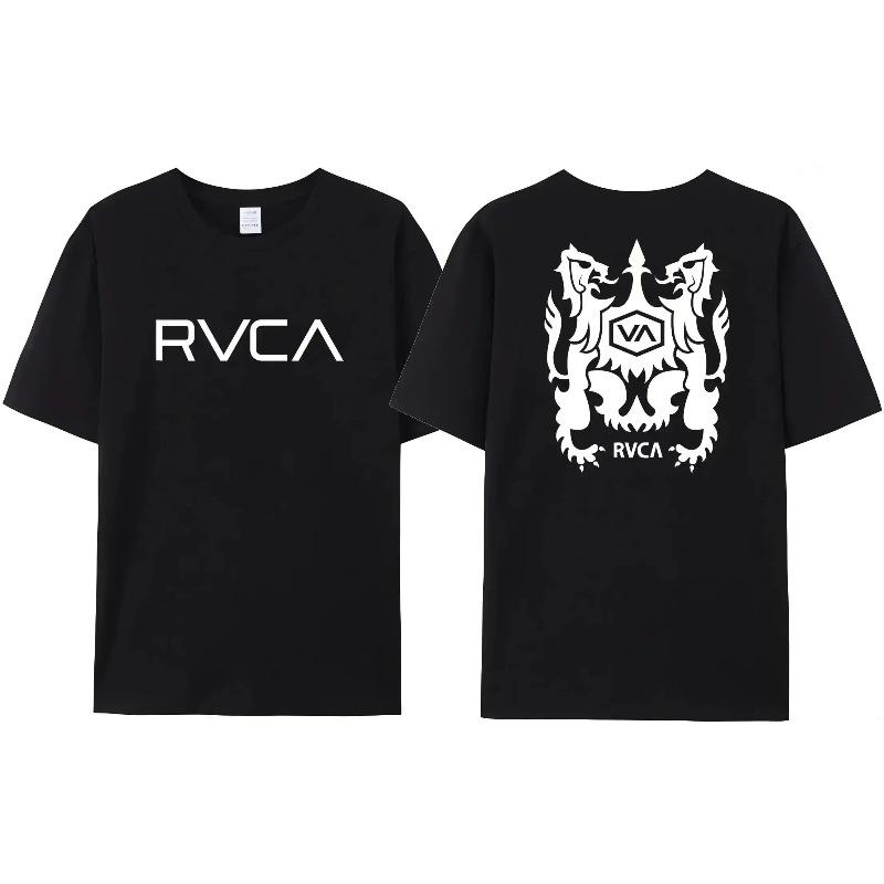 Summer Trendy Brand RVCA T-shirt Men's Women's Plus Size Loose Short-sleeved Fashion Design Tee Streetwear Fashion Top