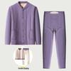 Women's Cashmere Cardigan and Wool-Lined Underwear Set - Winter Warmth for Mid-Aged and Elderly
