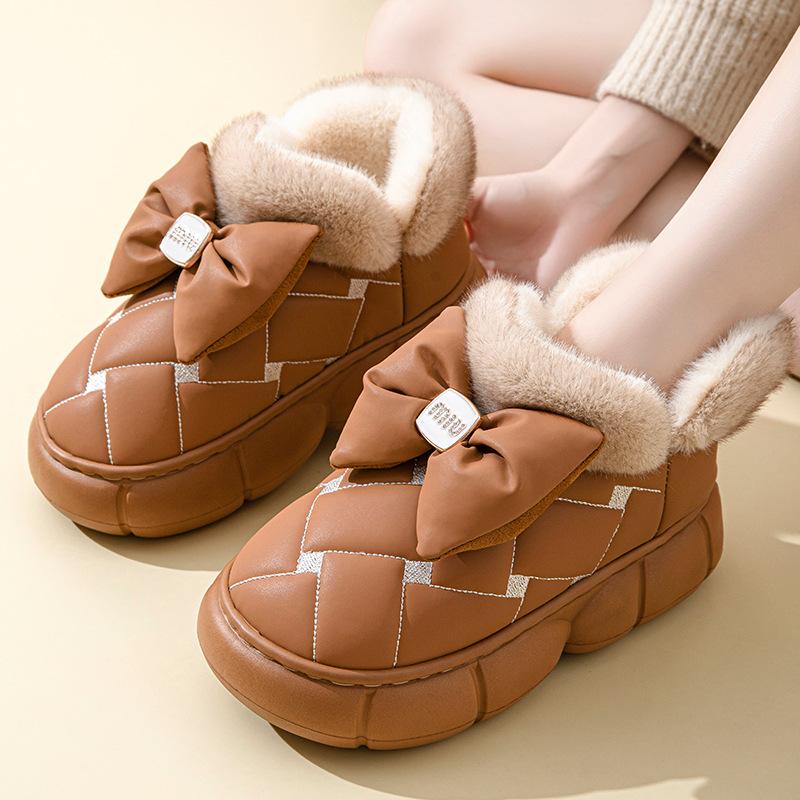 

Новые зимние хлопковые туфли на каблуке, женские, на высоком каблуке, с толстой подошвой, водонепроницаемые и нескользящие, для дома, теплые, модные, хлопковые туфли, верхняя одежда 36-37