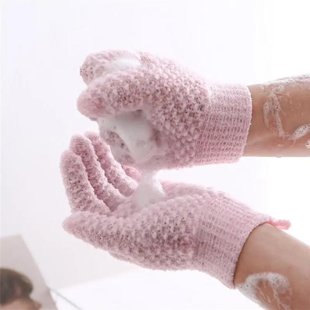 Double Sided Jacquard Frosted Nylon Five Finger Shower Gloves, Rubbing Back And Mud, Household Shower Supplies