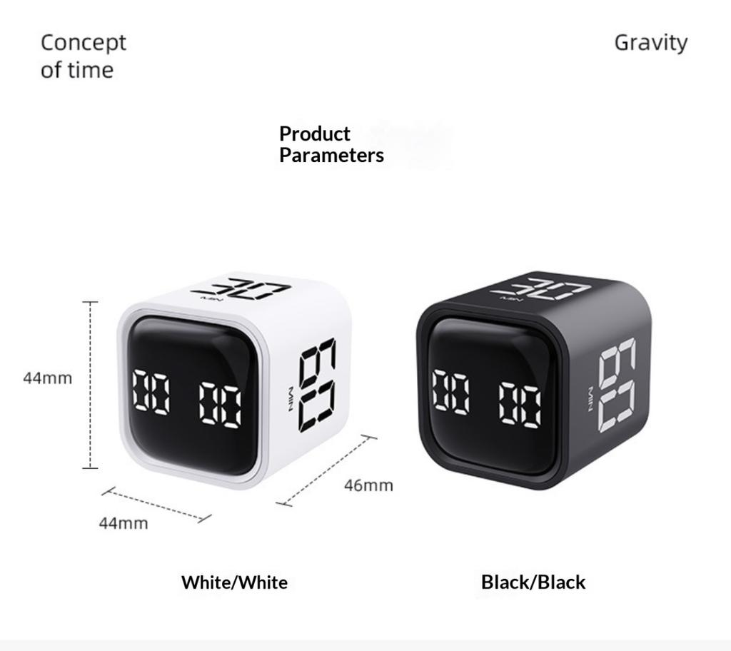 New Gravity Sensor Timer,Countdown Alarm for Cooking & Study,Self-discipline Manual Digital Time Management Clock