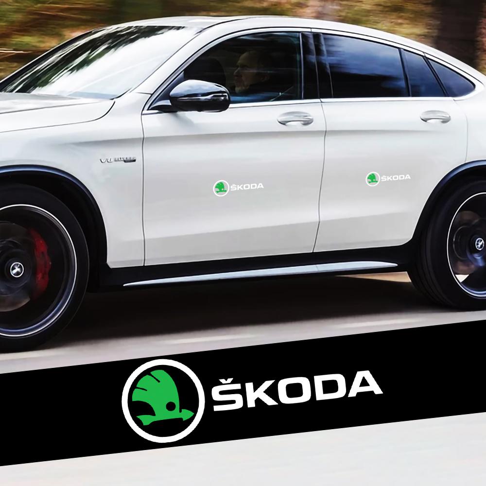 KNHX6 Car Logo Emblem Body Trunk Sticker Decal Decoration For Skoda Octavia Fabia Kamiq Super Rapid Scala VII Kodiaq Auto Accessories