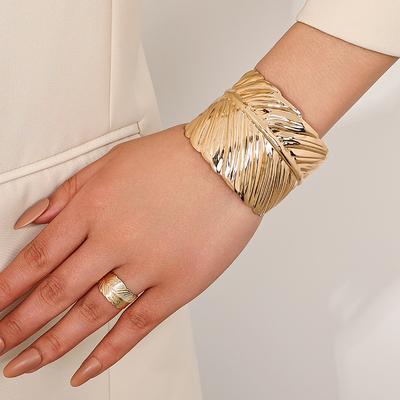 Set brățară inel frunză la modă și elegant pentru doamne