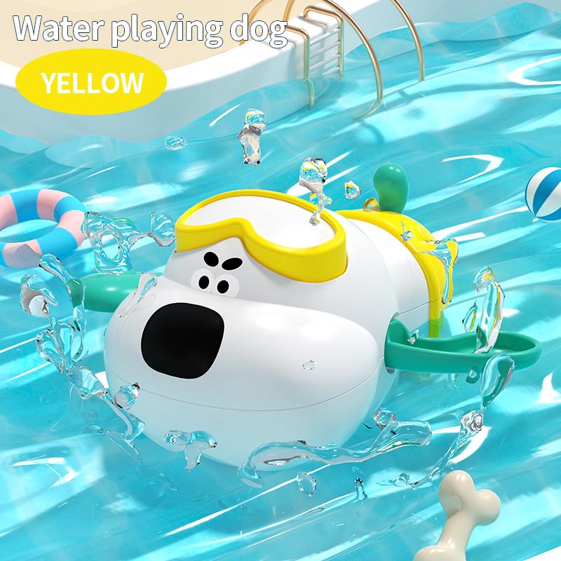 Children'S Bath Time Fun Spring Winding Toy Water-Loving Dogs Monkey Bathroom Plaything Interactive Bathtub Toy For Kids