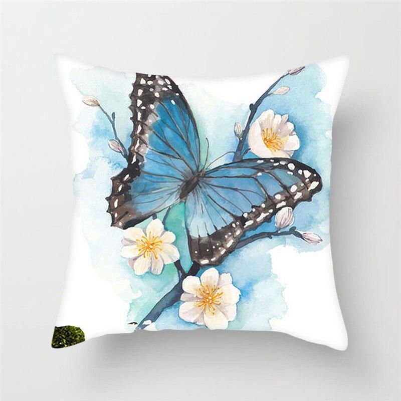 Butterfly Cushion Cover Sofa Chair Animal Flower Pillow Cover Home Decor Painted Pillow Cover