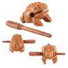 1Pc Thailand Frog Wood Carving Ornaments Hand-Carved Toad Creative Vocal Toys Solid Wood Toad Craft Scenic Souvenirs