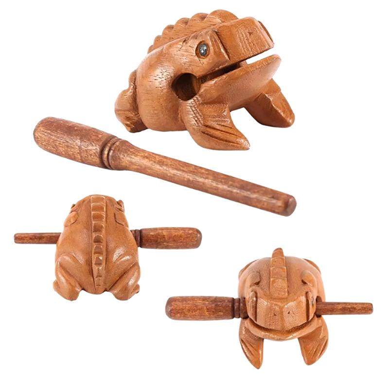1Pc Thailand Frog Wood Carving Ornaments Hand-Carved Toad Creative Vocal Toys Solid Wood Toad Craft Scenic Souvenirs