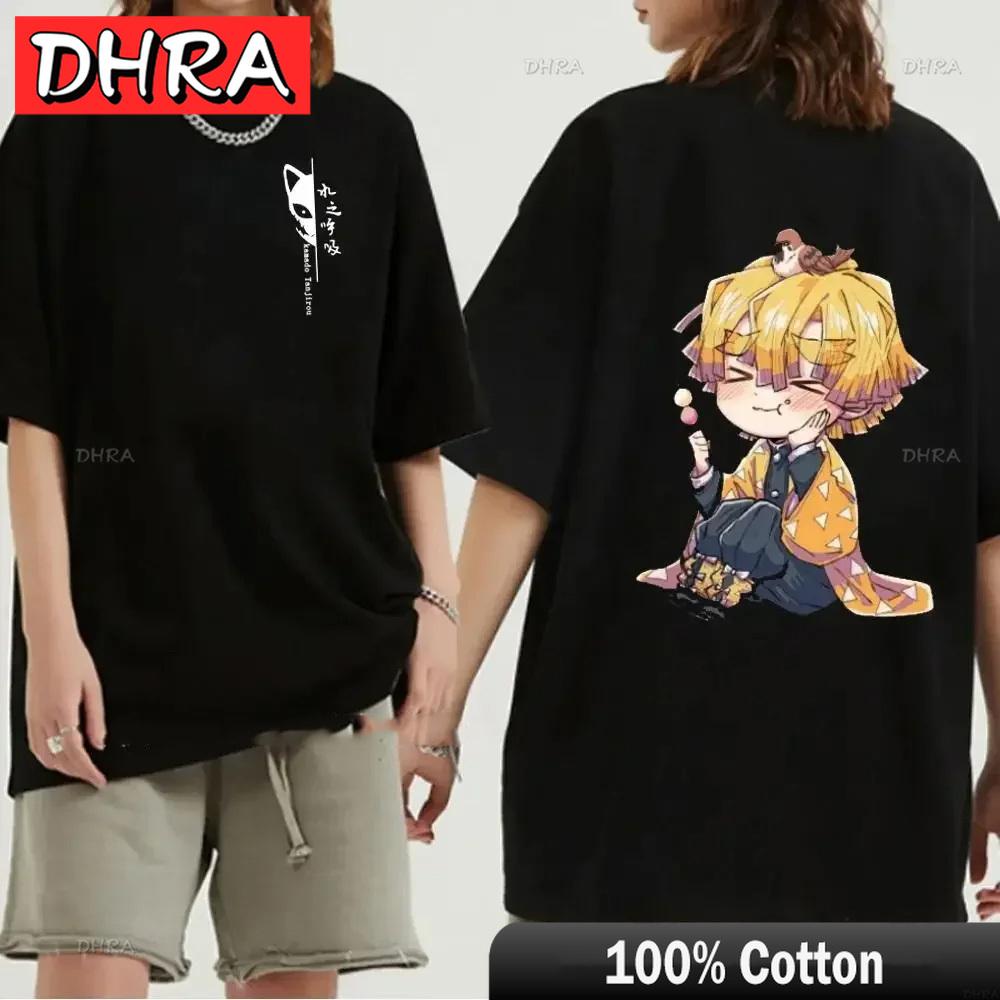 Japanese Anime Demon Slayer Graphic Zenitsu Shinobu TShirt Fashion Tanjiro Inosuke Zenitsu Womens T Shirt Men Tees Nezuko Tops