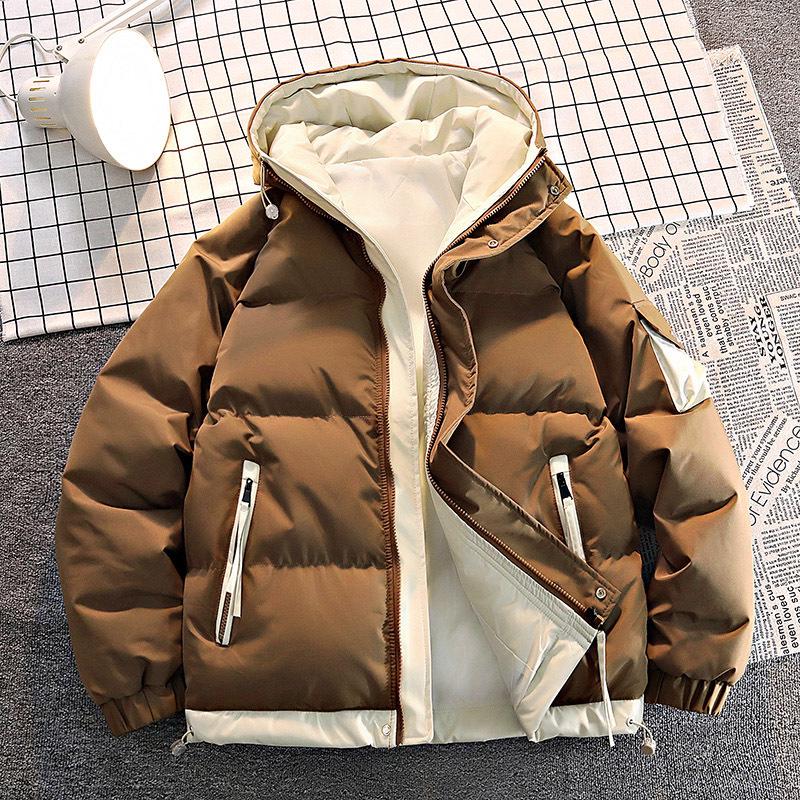 Men's Winter Hooded Cotton Jacket - Two-Piece Design, Thick, Loose, Trendy Outerwear