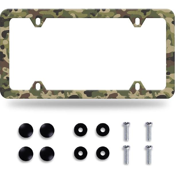 Bats License Plate Frame Stainless Steel Car Decorative 12.3 X 6.3 Inch | Bright License Plate Holders Auto Decoration For Front And Rear Car Tag