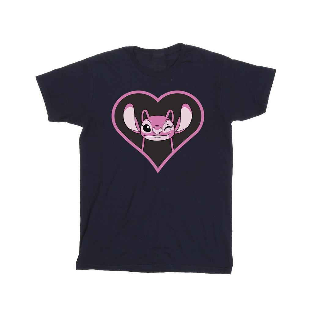 Lilo & Stitch Mens Angel Heart Cotton T-Shirt