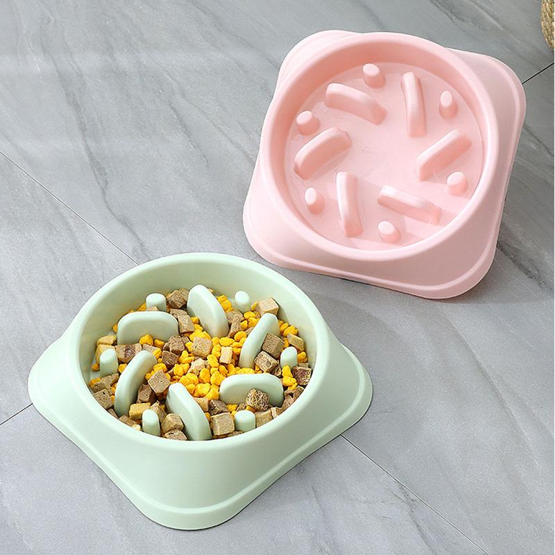 Non-Slip Pet Puppy Slow Feeder Plastic Dog Food Bowls Dog Puzzle Bowl for Healthy Eating Puppy Cat Slow Feeder Bowl Anti-Choking