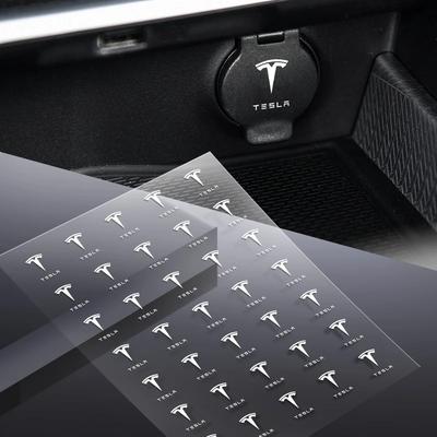 1/2/5/10pcs Car Interior Dekoration Stickers Badges Auto Styling For Model 3 Y S X 2021 Roadster Cybertruck Juguete