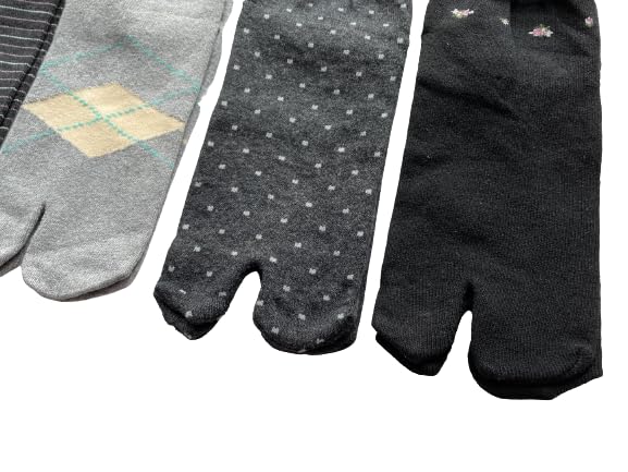 Eden Japan Tabi Cute Cotton Loose Elastic Sizes Set of 5 of your B05 Women's Socks, Pattern, Blend, Heel, Cuff, 23-25cm, (Pattern choice)