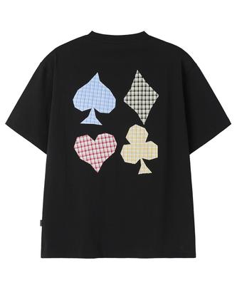 Opeunyadeu(Owai) Check Trump Patch Tee - Black