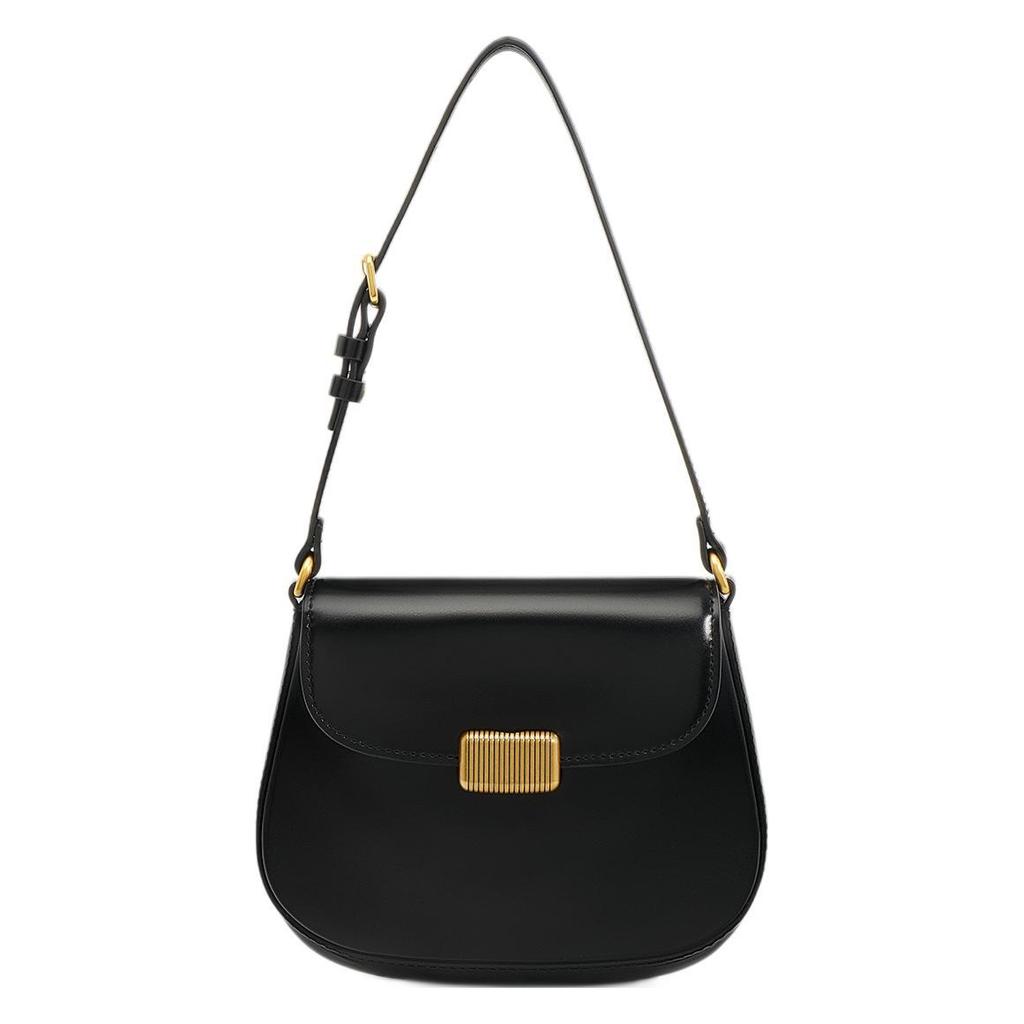 Cowhide Saddle Bag Niche Design Underarm Oblique Span Bag Advanced Simplicity High Sense Fashion Atmosphere Retro Commuter Bag