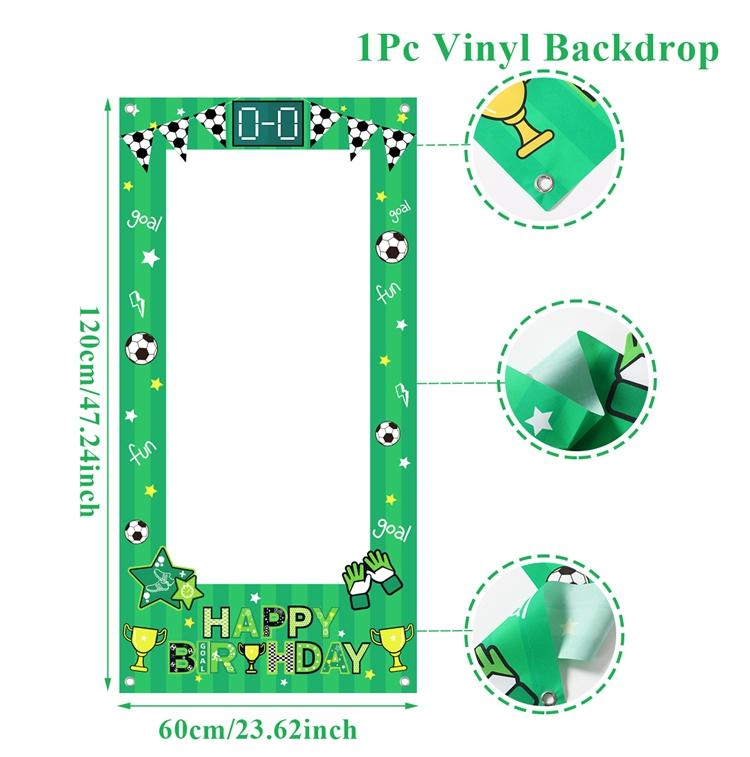

1PC Football Theme Photo Props Birthday Party Soccer Themed Photo Booth Frame for Kids Boys Birthday Sports Party Decoration