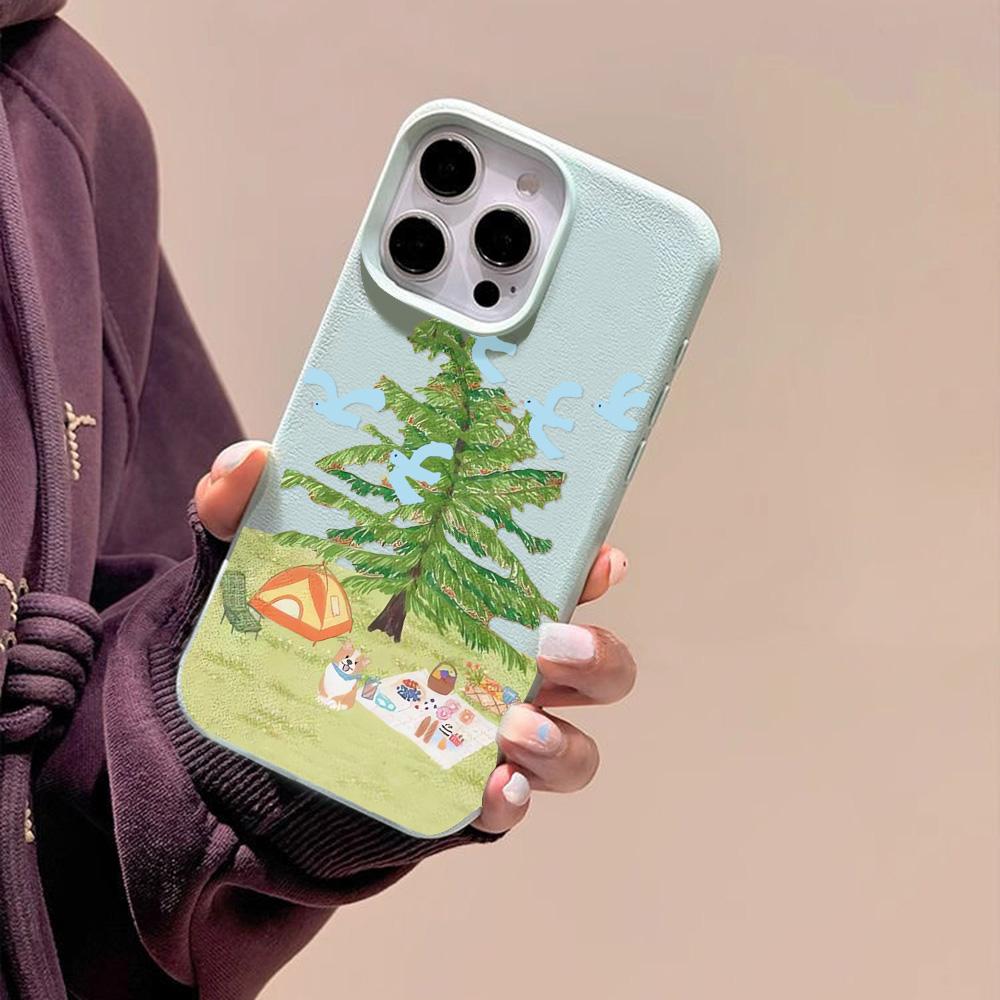 Phone Case for iPhone 11 13 Case iPhone 12 14 15 16 Pro Max 12 Pro 15 Plus Leather Painted Waterproof Drop-proof and Wear-resistant Cartoon