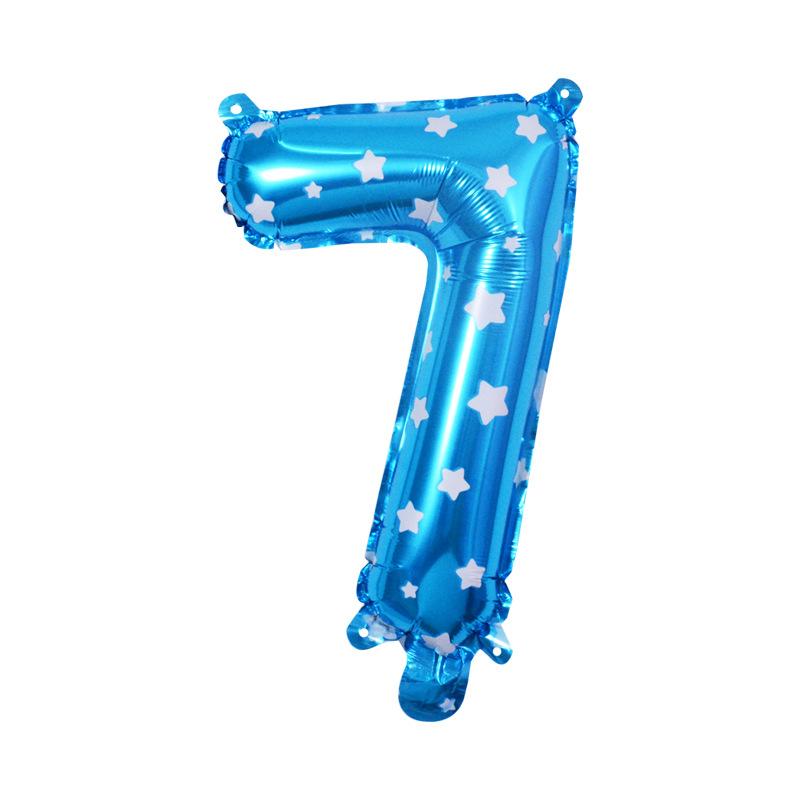 Small Digital Balloon 16-Inch Us Version Of Thin Body Decoration Birthday Party Aluminum Film Balloon Digital Balloon
