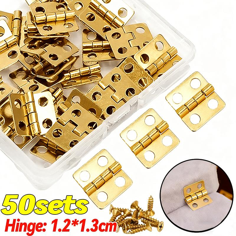 Mini Dollhouse Hinges 180 Degree Folding Hinge DIY Craft Wooden Jewelry Box Miniature Furniture Cabinet Closet Hinges with Screw