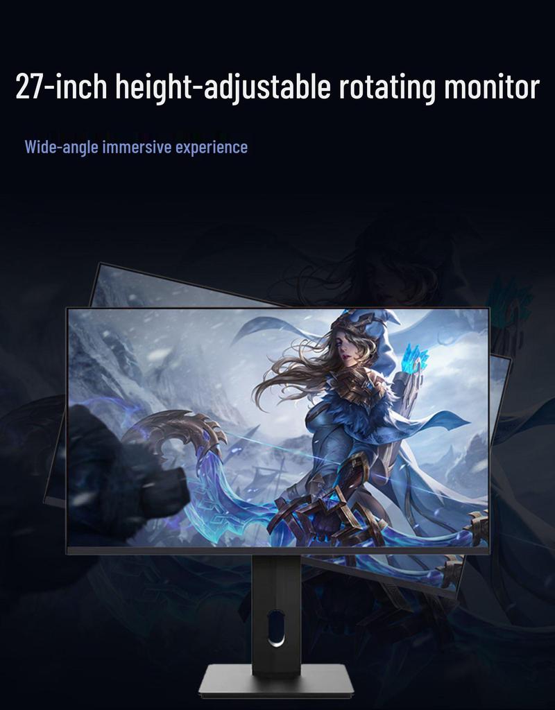24" Rotating Vertical Monitor, 27" 4K 144Hz IPS Design Secondary Display