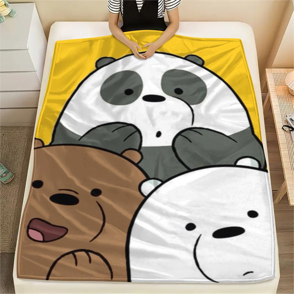1pz Coperta in Flanella con Stampa We Bare Bears, Alta qualità Confortevole per Tutte le Stagioni, Decorazione per la Casa, Calore e Comfort, Perfetta per Regali di Natale244