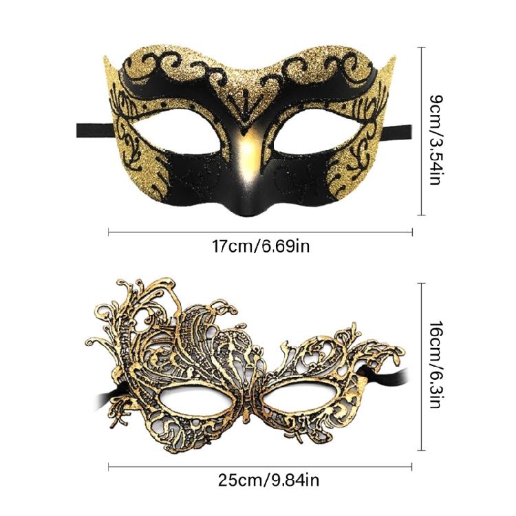 Set of 2 Delicate Masquerades Mask Sophisticated Masquerades Balls Mask Comfortable Costume for Parties and Event