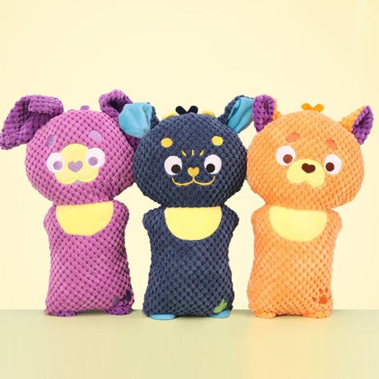 Squeaky Dog Toys for Small Dogs and Puppies Cartoon Shape Chew Toy Corn Velvet Interactive Chew Toy for Teeth Cleaning and Oral Care