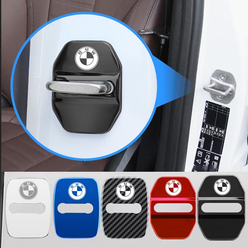 4pcs Slim Design Car Door Lock Cover Emblem Stainless Steel Protective Case Compact Exterior Decoration Auto Accessories For BMW npmk56