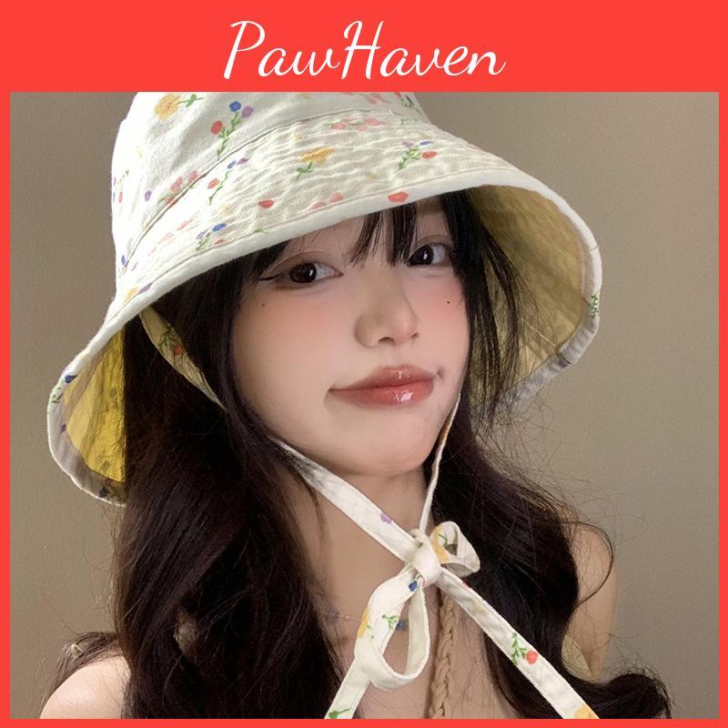 Summer Floral Reversible Bucket Hat For Women With Uv Protection Caps Gifts