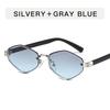 Fashion Small Polygonal Sunglasses Women Metal Rhombus Sun Glasses Ladies Hipster Sexy Cat Eye Shades Vintage