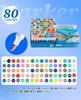 TOMSING Acrylic Marker Pen Soft for Painting on and Handmade 80-Color Set, Water-Based, Quick-Drying, Tip, Water-Resistant, Plastic, Fabric, Bags,