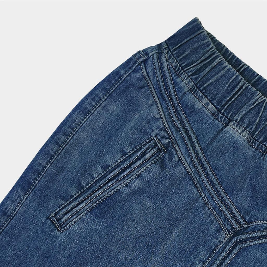 Women's Patchwork Casual Loose Skirt Skirt With Pockets Denim Color Skirt