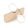 Reading Glasses For Men Clip Nose Portable With Out Temple Presbyopic Glasses Oval Metal High Quality With Case Silver