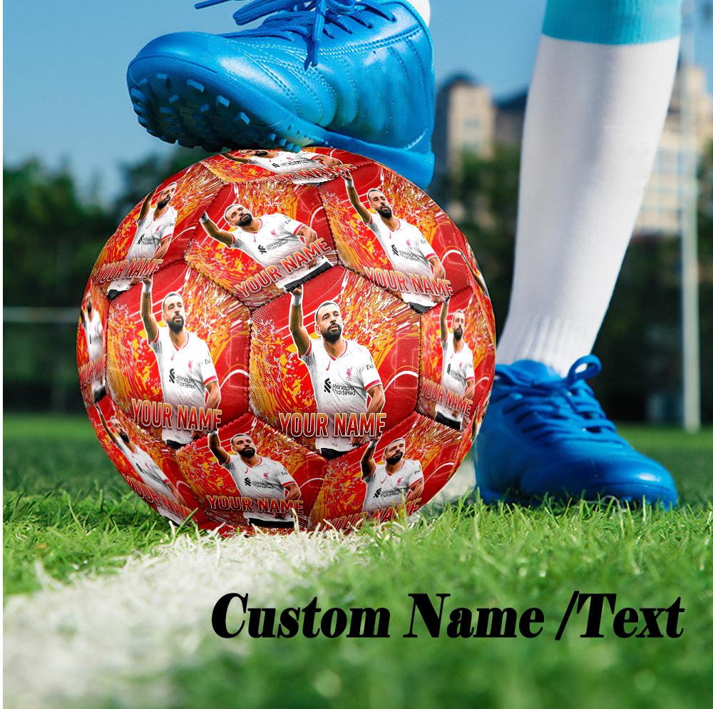 Size 5 Football Custom Name Text, Outdoor Training Soccer BallMohamed Salah
